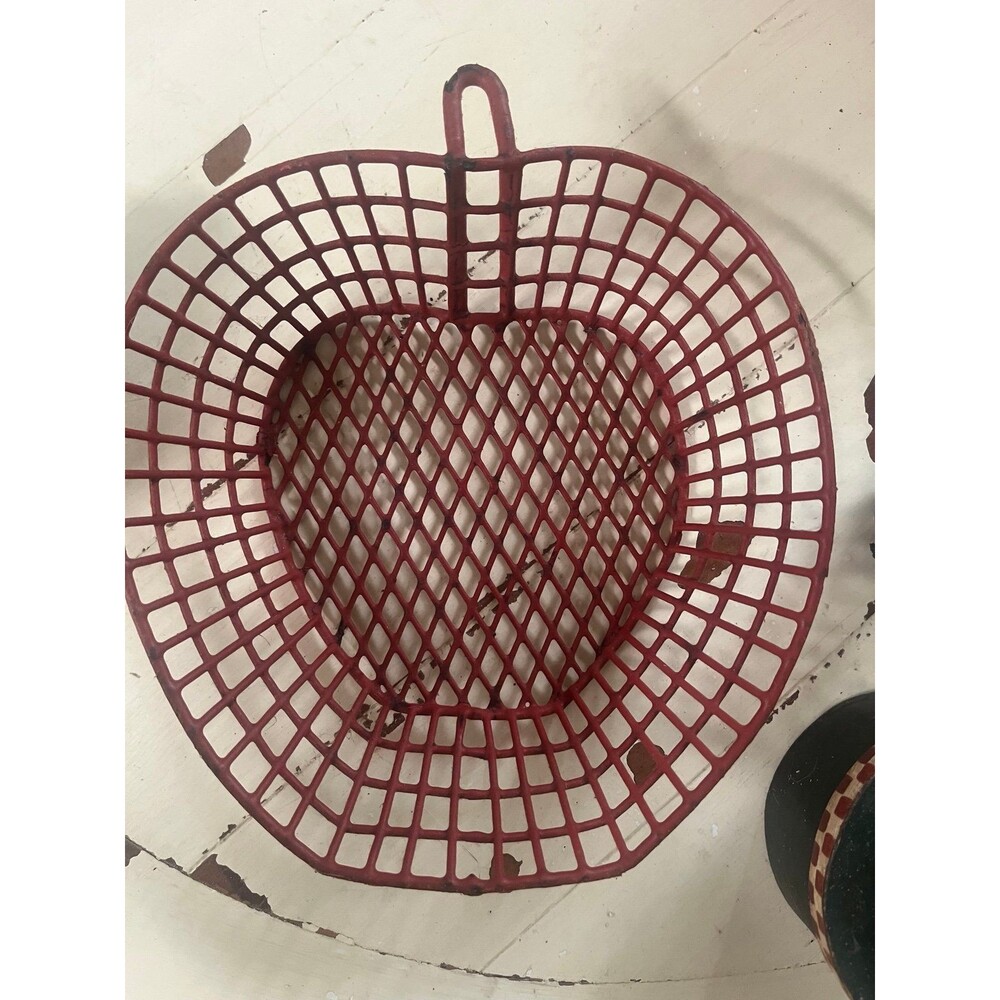 Vintage Apple Metal Wire Basket
